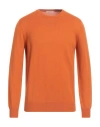 Kangra Cashmere Kangra Man Sweater Mandarin Size 46 Cotton In Orange
