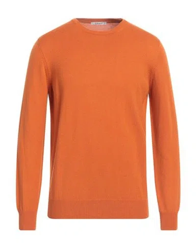 KANGRA CASHMERE KANGRA MAN SWEATER ORANGE SIZE 44 WOOL, SILK, CASHMERE