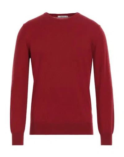 Kangra Man Sweater Red Size 46 Wool, Silk, Cashmere
