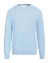 Kangra Cashmere Kangra Man Sweater Sky Blue Size 44 Cotton