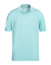 Kangra Cashmere Kangra Man Sweater Turquoise Size 40 Cotton In Blue