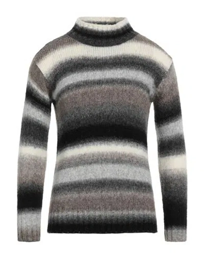 Kangra Cashmere Kangra Man Turtleneck Black Size 38 Wool, Acrylic, Metallized Polyamide, Alpaca Wool
