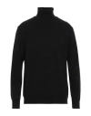 Kangra Cashmere Kangra Man Turtleneck Black Size 44 Merino Wool, Silk, Cashmere In Black