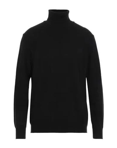 Kangra Man Turtleneck Black Size 46 Merino Wool, Silk, Cashmere