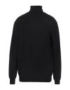 Kangra Cashmere Kangra Man Turtleneck Black Size 44 Merino Wool, Silk, Cashmere In Black