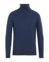 Kangra Man Turtleneck Blue Size 44 Merino Wool, Silk, Cashmere