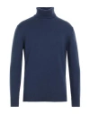 Kangra Cashmere Kangra Man Turtleneck Blue Size 44 Merino Wool, Silk, Cashmere