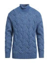 Kangra Cashmere Kangra Man Turtleneck Blue Size 46 Cotton, Wool, Acrylic, Alpaca Wool