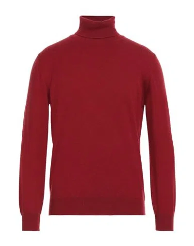 Kangra Man Turtleneck Brick Red Size 46 Wool, Silk, Cashmere