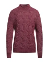 Kangra Man Turtleneck Burgundy Size 46 Cotton, Wool, Acrylic, Alpaca Wool In Red