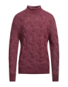 Kangra Cashmere Kangra Man Turtleneck Burgundy Size 46 Cotton, Wool, Acrylic, Alpaca Wool In Red