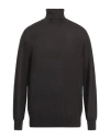 Kangra Cashmere Kangra Man Turtleneck Dark Brown Size 48 Merino Wool