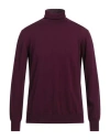 Kangra Cashmere Kangra Man Turtleneck Deep Purple Size 42 Wool