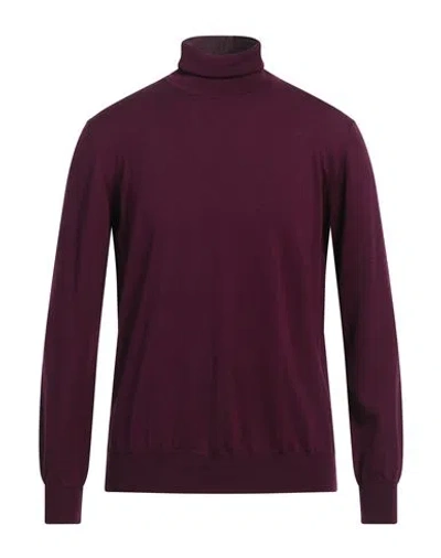 Kangra Cashmere Kangra Man Turtleneck Deep Purple Size 42 Wool