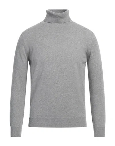 Kangra Cashmere Kangra Man Turtleneck Grey Size 46 Merino Wool, Silk, Cashmere