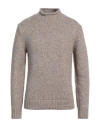 Kangra Cashmere Kangra Man Turtleneck Khaki Size 38 Cotton, Wool, Acrylic, Alpaca Wool In Beige