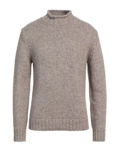 Kangra Cashmere Kangra Man Turtleneck Khaki Size 38 Cotton, Wool, Acrylic, Alpaca Wool In Beige