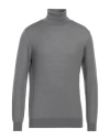 Kangra Cashmere Kangra Man Turtleneck Grey Size 42 Merino Wool In Grey