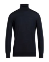 Kangra Cashmere Kangra Man Turtleneck Midnight Blue Size 46 Merino Wool, Silk, Cashmere