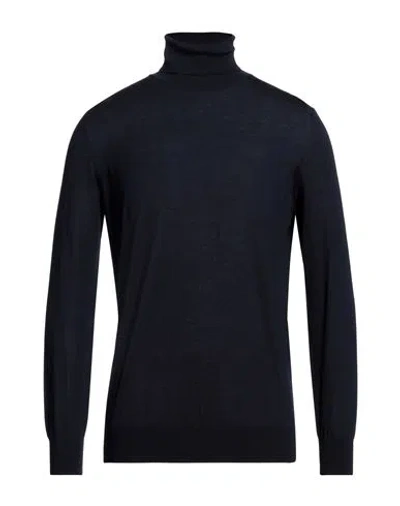 Kangra Man Turtleneck Midnight Blue Size 44 Merino Wool, Silk, Cashmere