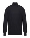 Kangra Cashmere Kangra Man Turtleneck Midnight Blue Size 46 Merino Wool In Blue
