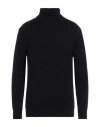 Kangra Cashmere Kangra Man Turtleneck Midnight Blue Size 46 Merino Wool In Blue