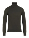 Kangra Cashmere Kangra Man Turtleneck Military Green Size 36 Merino Wool