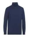 Kangra Man Turtleneck Navy Blue Size 46 Merino Wool, Silk, Cashmere