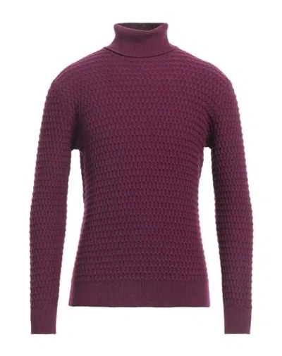 Kangra Man Turtleneck Purple Size 42 Wool, Silk, Cashmere