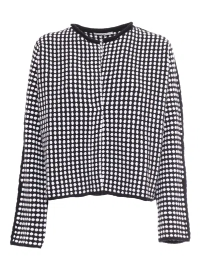KANGRA CASHMERE POLKA DOT JACQUARD BICOLOR KIMONO