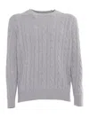 Kangra Cashmere Ribbed Crewneck Sweater In White