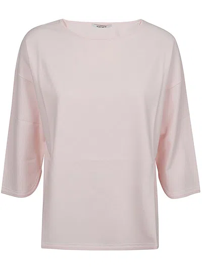 Kangra Rounded Shaved Boat Neck T In Pink