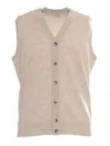 Kangra Cashmere Sleveless Vest In Brown
