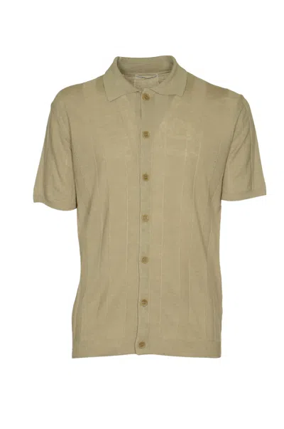 Kangra Stripe Stitched Buttoned Polo Shirt In Corda