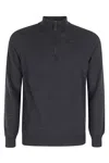 Kangra Cashmere Kangra Dark Gray Stretch Wool Knit Sweater In Asfalto