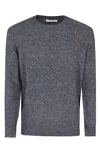 Kangra Cashmere Kangra Crew Neck Sweater With Textured Melange Finish In Blu
