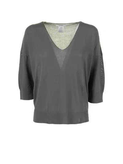 Kangra T-shirt With 3/4 Sleeves In Piombo