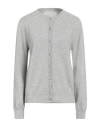 Kangra Cashmere Kangra Woman Cardigan Light Grey Size 12 Wool, Silk, Cashmere In Grey