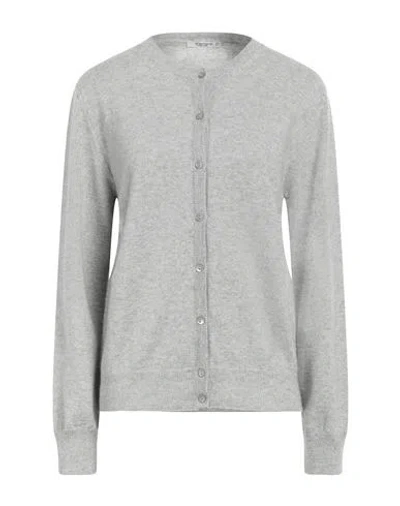Kangra Cashmere Kangra Woman Cardigan Light Grey Size 12 Wool, Silk, Cashmere