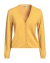 Kangra Cashmere Kangra Woman Cardigan Marigold Size 6 Merino Wool, Cashmere In Yellow