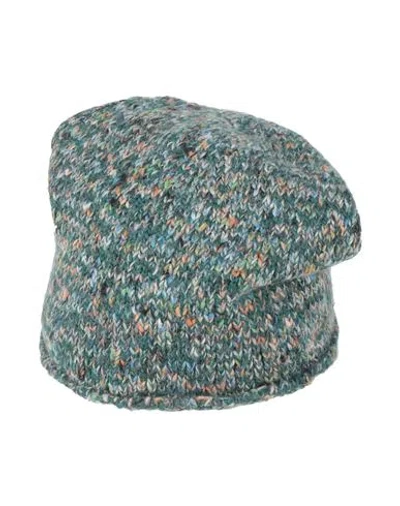 Kangra Woman Hat Deep Jade Size Onesize Cotton, Alpaca Wool, Polyamide, Polyester In Green