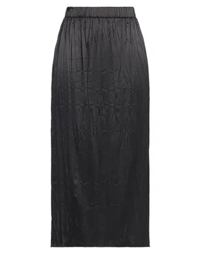 Kangra Woman Maxi Skirt Black Size 6 Silk, Elastane