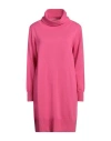 Kangra Cashmere Kangra Woman Mini Dress Fuchsia Size 8 Merino Wool, Silk, Cashmere In Pink