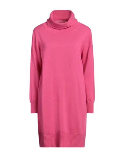 Kangra Cashmere Kangra Woman Mini Dress Fuchsia Size 8 Merino Wool, Silk, Cashmere In Pink