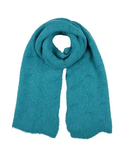 Kangra Cashmere Kangra Woman Scarf Turquoise Size - Alpaca Wool, Polyamide, Merino Wool In Blue