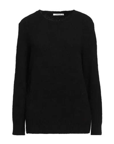 Kangra Woman Sweater Black Size 8 Alpaca Wool, Cotton, Polyamide, Wool, Elastane
