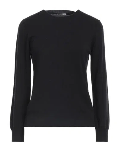 Kangra Woman Sweater Black Size 4 Cashmere, Merino Wool, Silk