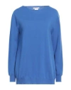 Kangra Cashmere Kangra Woman Sweater Bright Blue Size 8 Wool, Silk, Cashmere