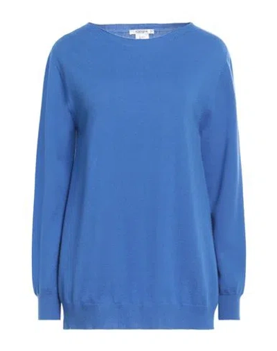 Kangra Woman Sweater Bright Blue Size 8 Wool, Silk, Cashmere