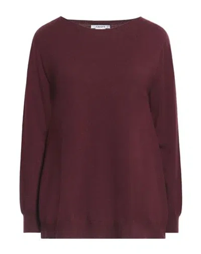 Kangra Woman Sweater Burgundy Size 8 Wool, Silk, Cashmere In Red
